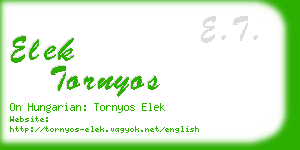 elek tornyos business card